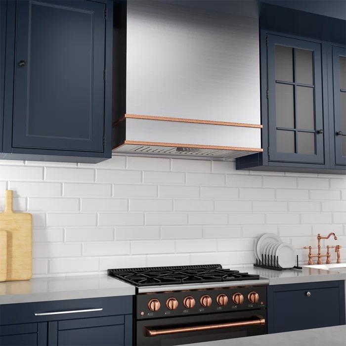 Akicon 30" Stainless Steel 600 CFM Ducted (Vented) Wall Mounted Required Range Hood