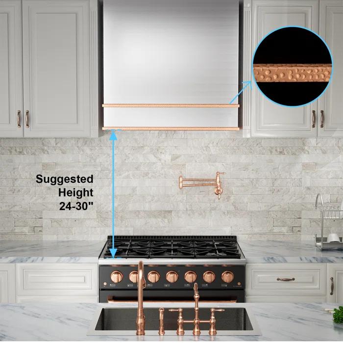 Akicon 30" Stainless Steel 600 CFM Ducted (Vented) Wall Mounted Required Range Hood