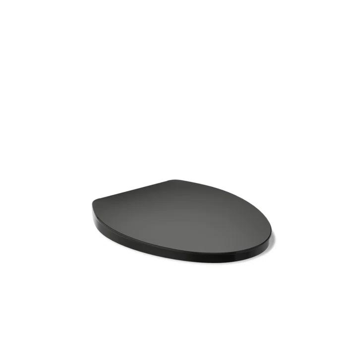 Elongated Toilet Seat, Slow Soft Close, Oval(Oblong) Toilet Seat For Elongated Toilets, Quiet-Close Lid And Seat, Easy To Install And Clean, Never Loosen, Black(18.5)