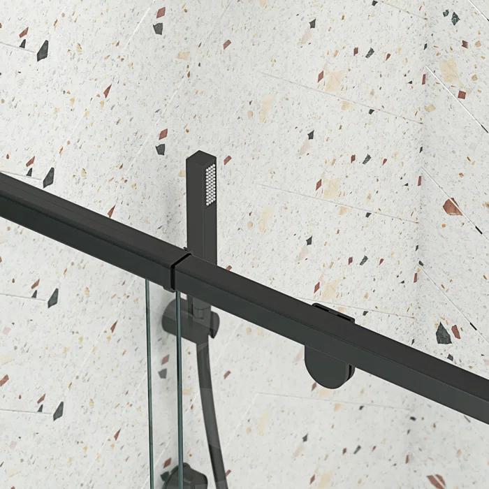 44-48" W x 71" H Flush Glass Shower Door Reversible Installation