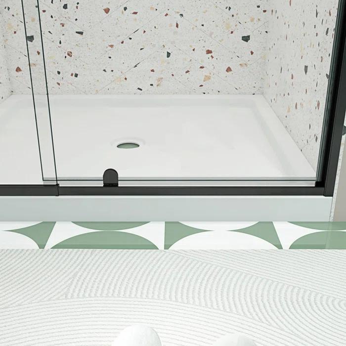 44-48" W x 71" H Flush Glass Shower Door Reversible Installation