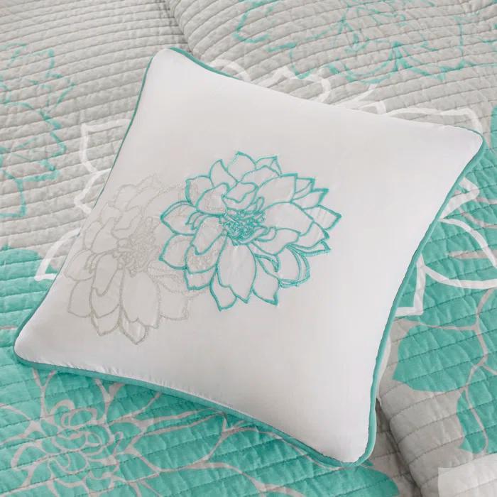Madison Park Lola Floral 6 Piece Reversible Cotton Quilt Set
