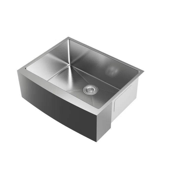 Montgomery 27'' L Farmhouse / Apron Single Bowl Stainless Steel Kitchen Sink