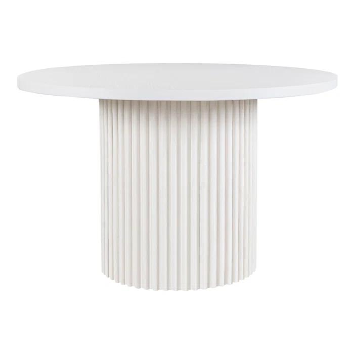 Ebern Designs Rovena Round Mid-Century Modern Fluted Pedestal Base Dining Table