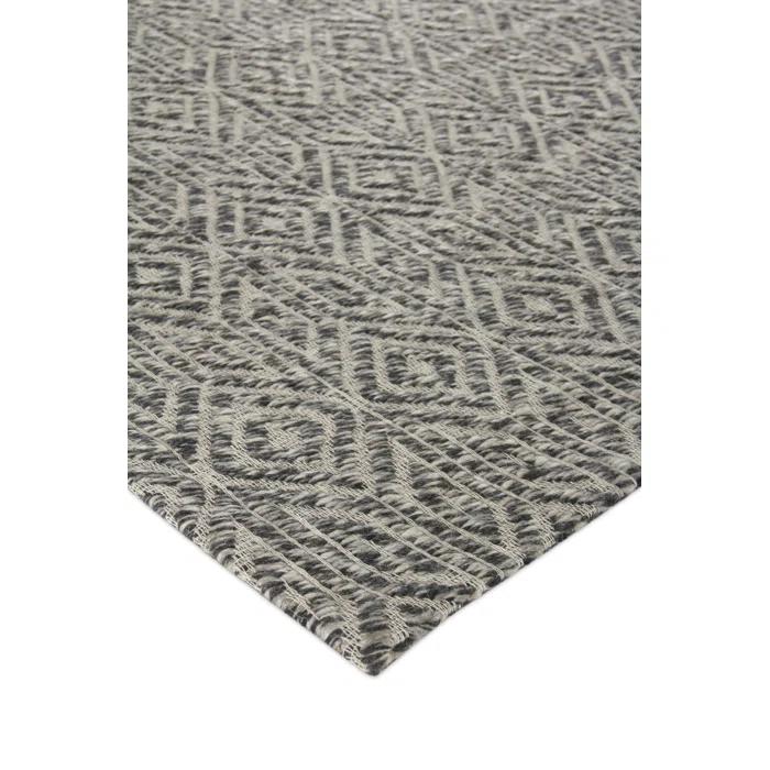 EXQUISITE RUGS Woven Earth Handmade Flatweave Wool Charcoal/Ivory Area Rug | Wayfair