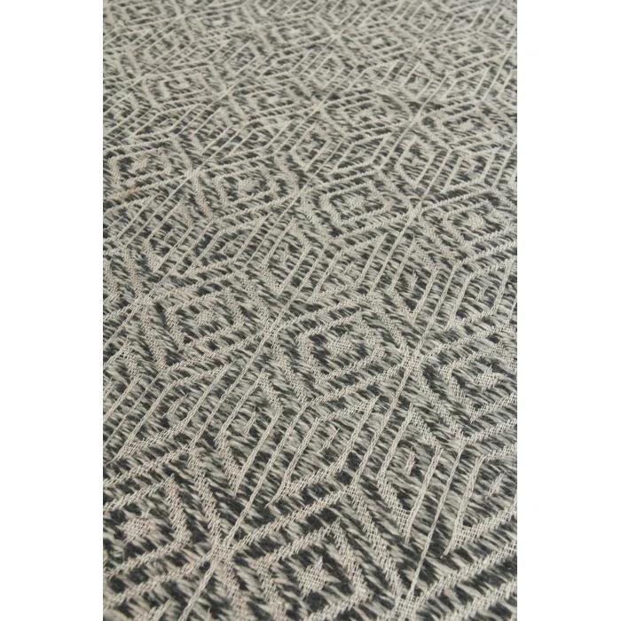 EXQUISITE RUGS Woven Earth Handmade Flatweave Wool Charcoal/Ivory Area Rug | Wayfair