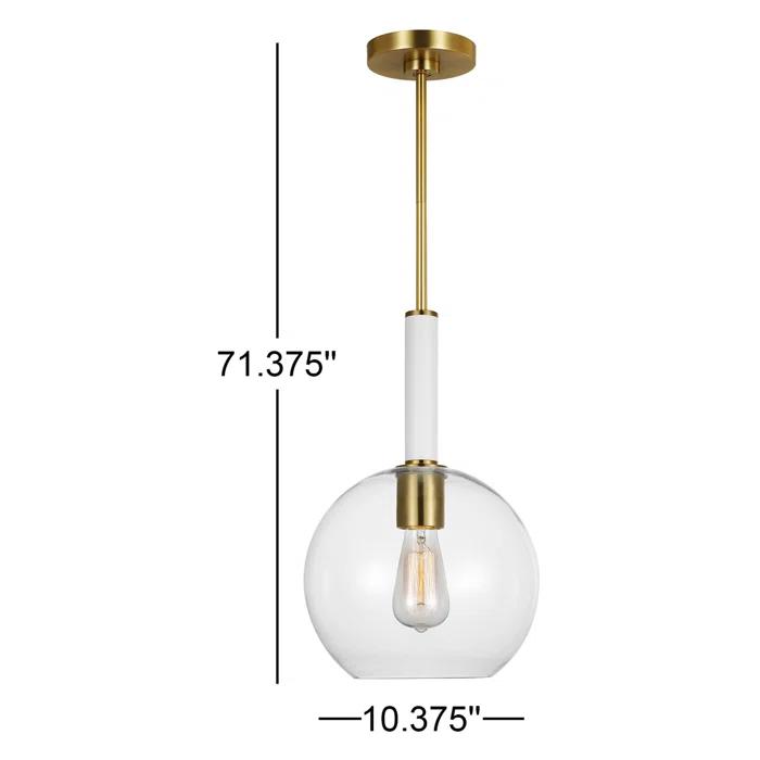 Monroe 16.5" Burnished Brass and Glass Pendant Light