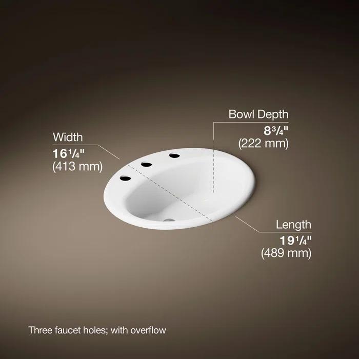 Farmington Self Rimming Bathroom Sink with Center