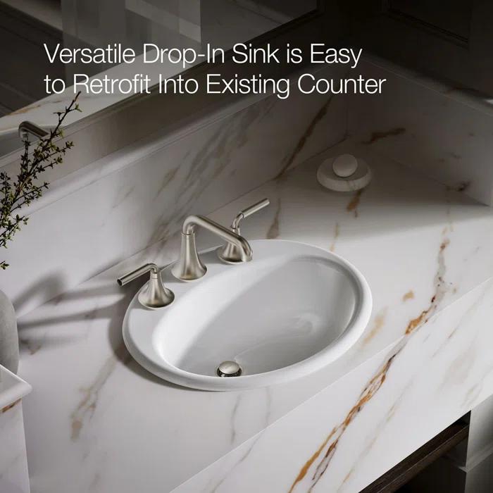 Farmington Self Rimming Bathroom Sink with Center