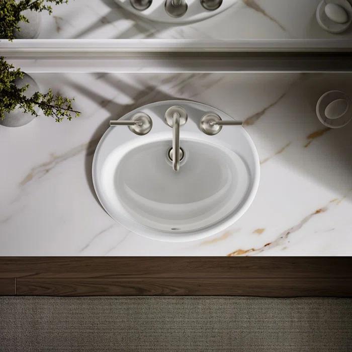 Farmington Self Rimming Bathroom Sink with Center