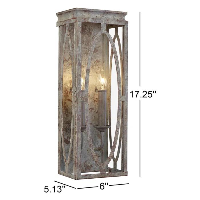Patrice Deep Abyss 2-Light Rectangular Wall Sconce with Clear Panels