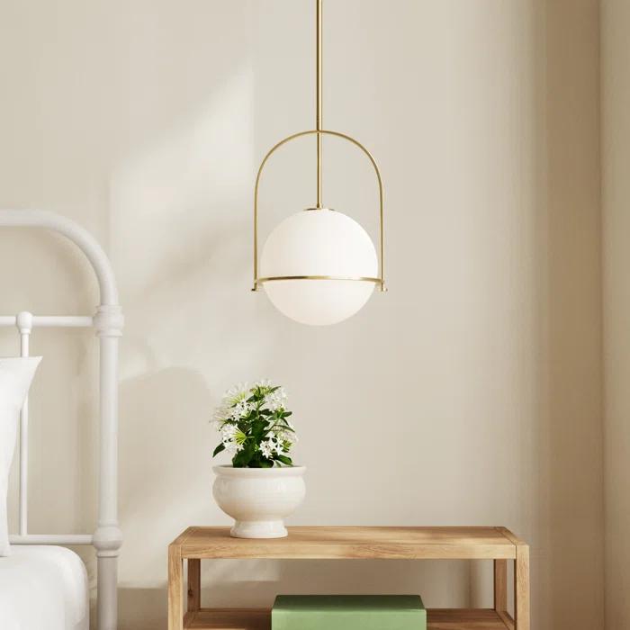 Arie Single Light Glass Dimmable Pendant