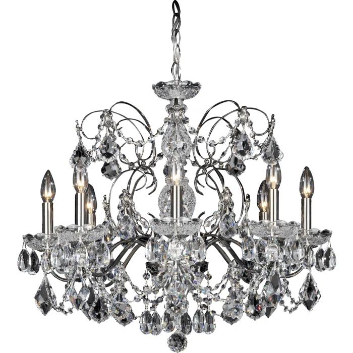 Century 8 - Light Glass Tiered Chandelier