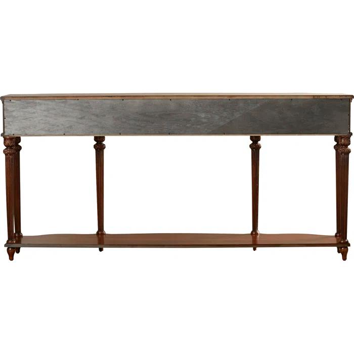 Vintage Oak 72" Console Table with Storage
