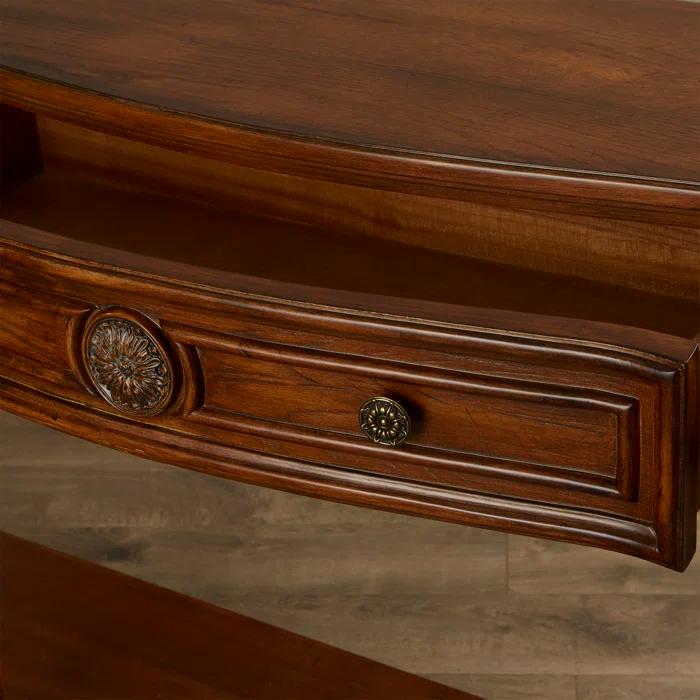 Vintage Oak 72" Console Table with Storage