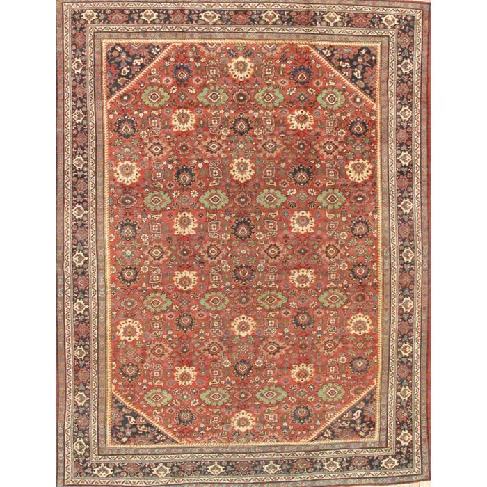 Azerbaijan One-of-a-Kind Rectangle 10'3" X 13'6" 1910s Area Rug in Beige/Gray/Rust