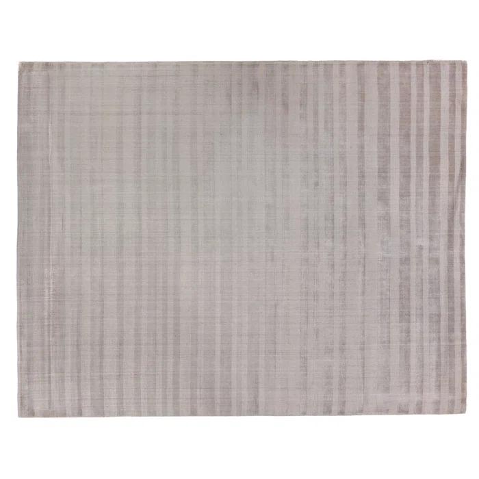 Robin Hand Loomed Striped Area Rug in Taupe/Gray