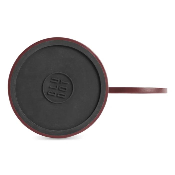 Oxblood Metal Modern Candlestick Holder