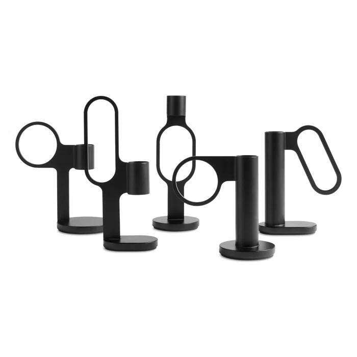 Blu Dot Who Goes There? 7'' H Powder-coated Steel Tabletop Candlestick