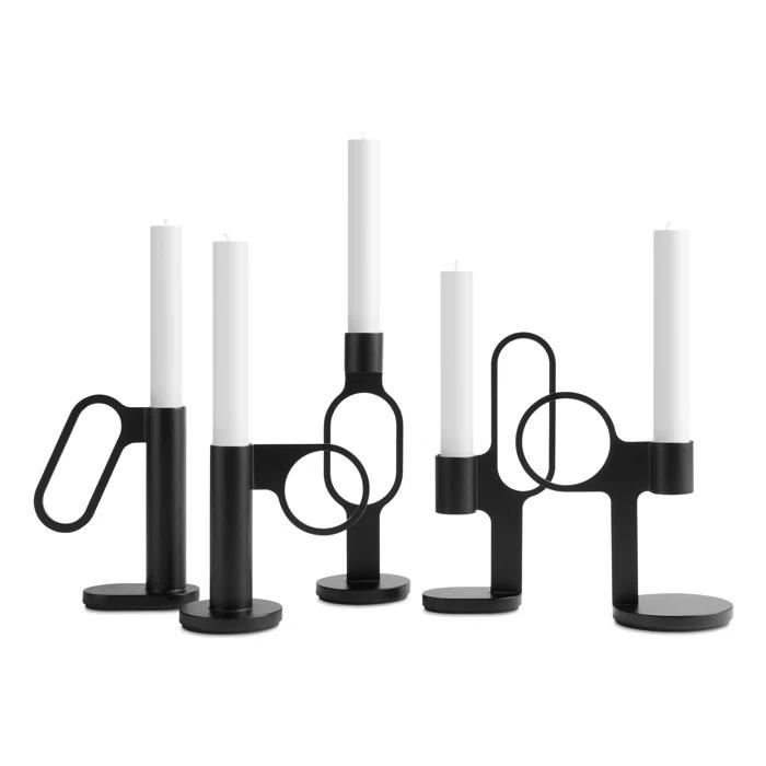 Blu Dot Who Goes There? 7'' H Powder-coated Steel Tabletop Candlestick