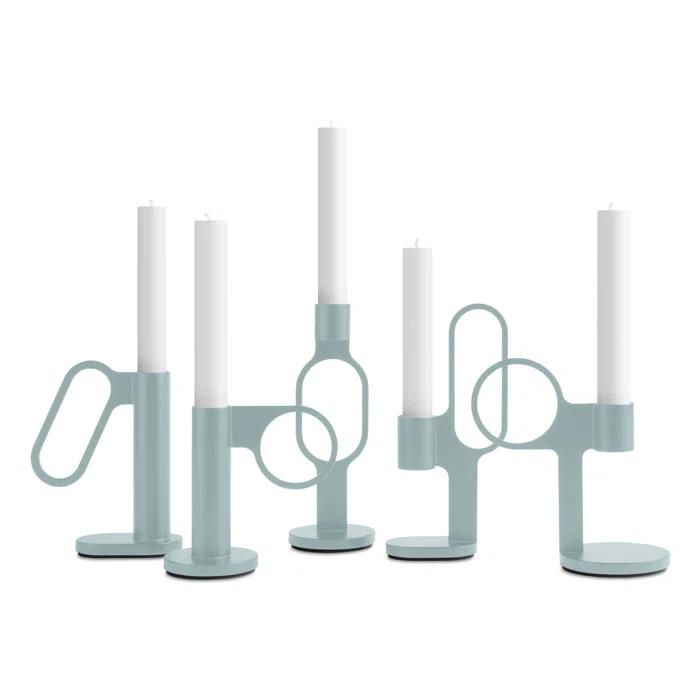 Blu Dot Who Goes There? 7'' H Powder-coated Steel Tabletop Candlestick