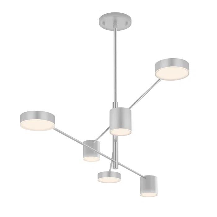 Counterpoint 6 - Light Dimmable LED Sputnik Modern Linear Chandelier