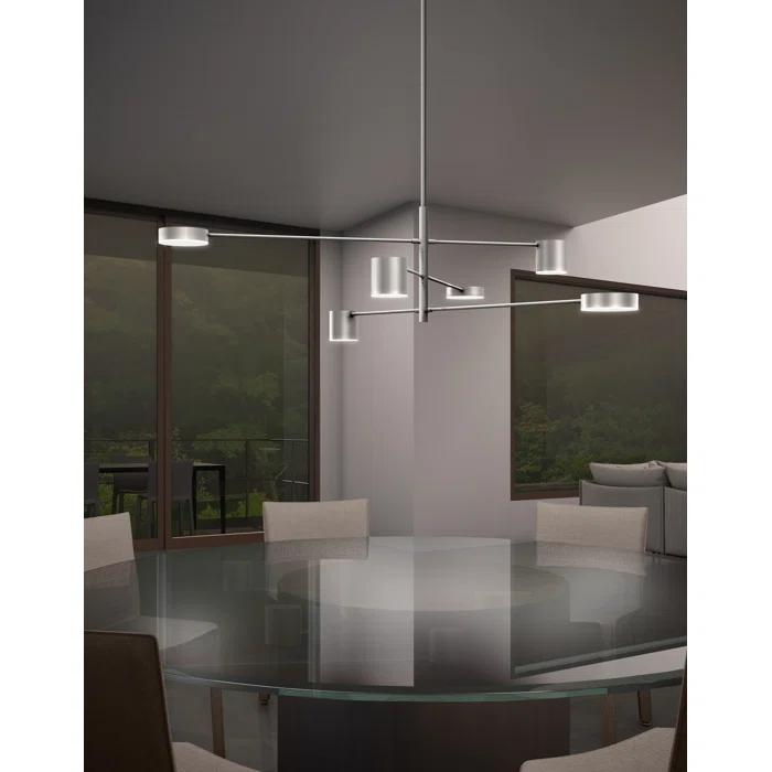 Counterpoint 6 - Light Dimmable LED Sputnik Modern Linear Chandelier