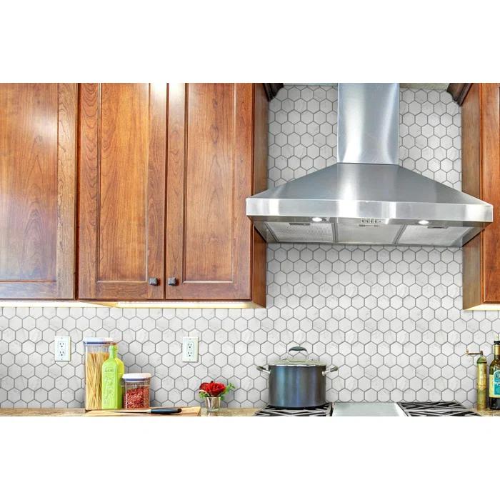 Echo™ Hex 3" x 3" Glass Mosaic Tile