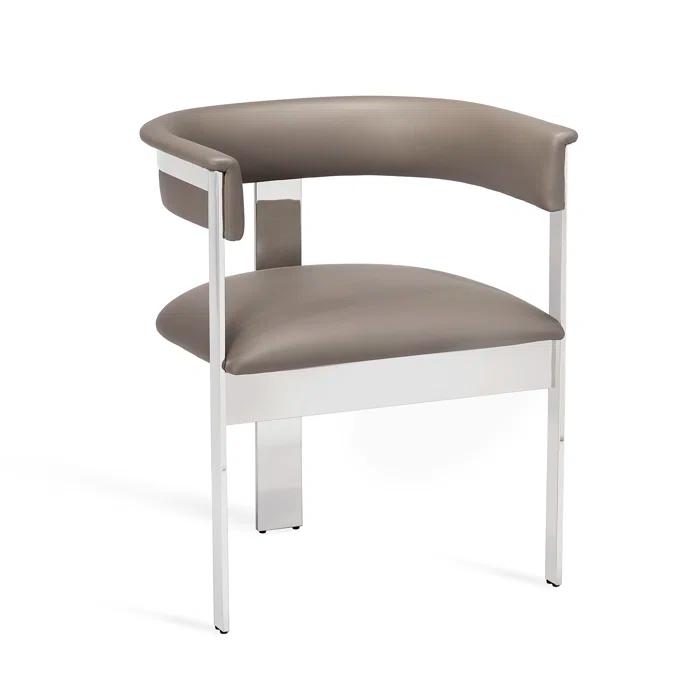 Darcy Leather Upholstered Metal Arm Chair