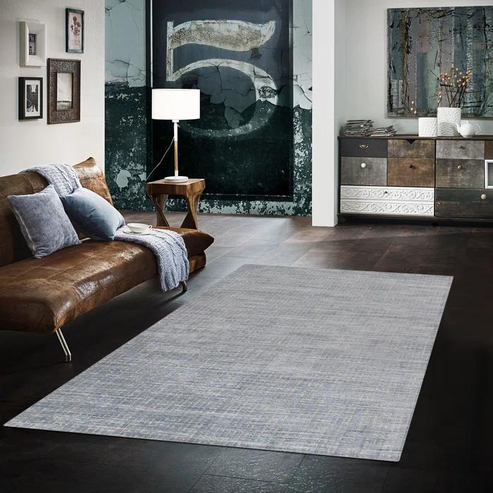 Pasargad Slate Hand Knotted Viscose Rug