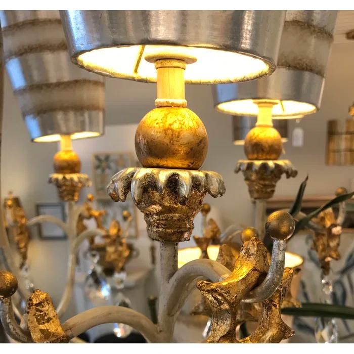 Lucas McKearn Tivoli 5-light Resin Chandelier in Silver with Gold Accents