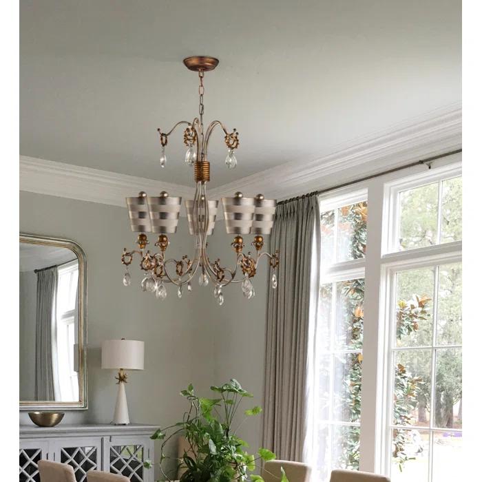 Lucas McKearn Tivoli 5-light Resin Chandelier in Silver with Gold Accents