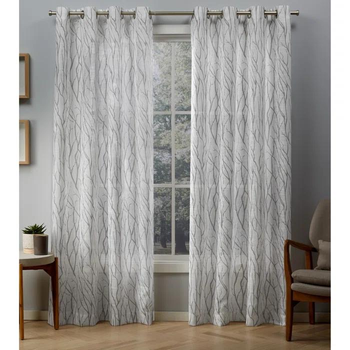 Winston Porter Leija Polyester Sheer Curtain Pair (Set of 2)