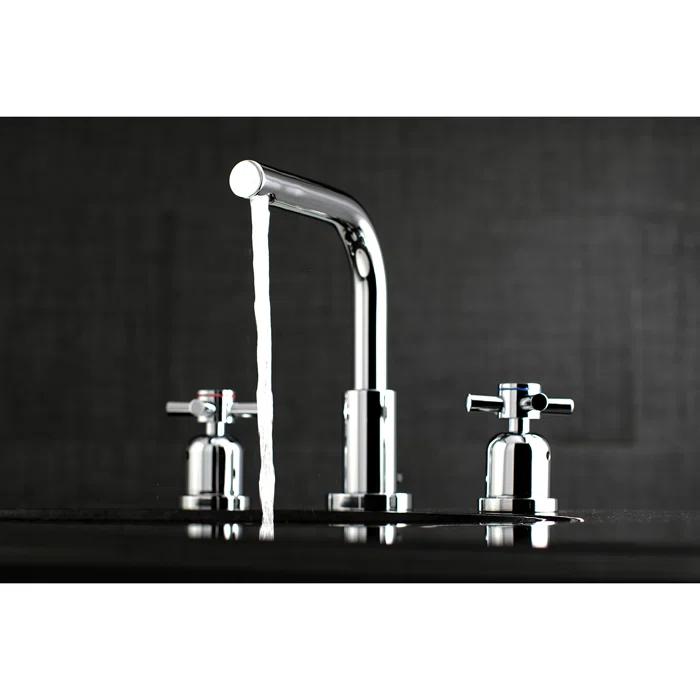 Kingston Brass Concord Two-Handle 3-Hole Deck Mount Widespread Bathroom Faucet with Brass Pop-Up Drain