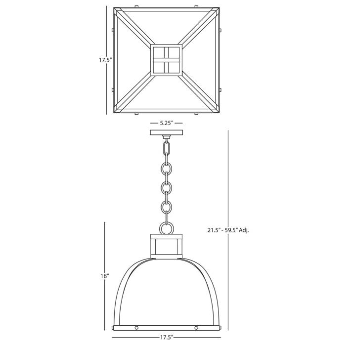Robert Abbey Ranger 3 - Light Geometric Chandelier