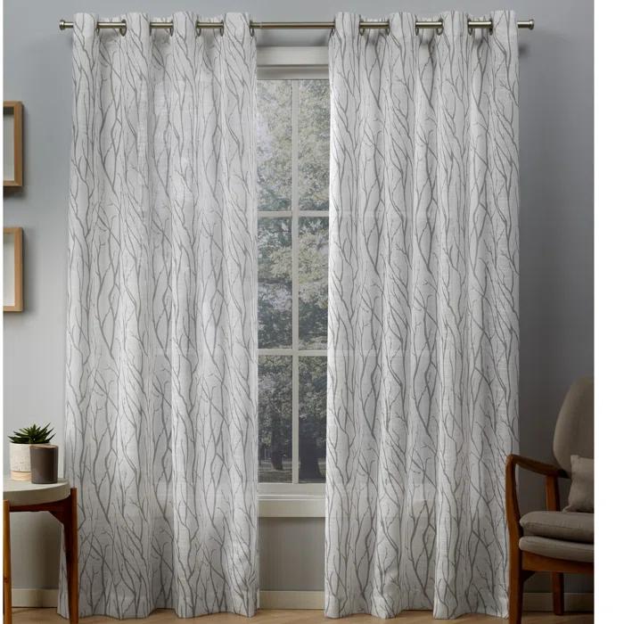 Winston Porter Leija Polyester Sheer Curtain Pair (Set of 2)