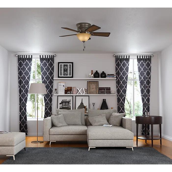 42'' Conroy 5 - Blade Flush Mount Ceiling Fan with Pull Chain and Light Kit Included