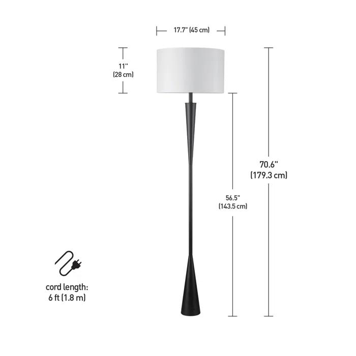 Novogratz Temple 70'' Matte Floor Lamp