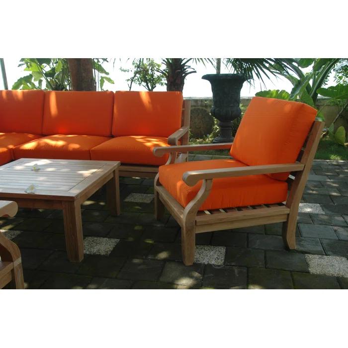 Riviera 8-Piece Teak Outdoor Conversation Set with Gray Cushions
