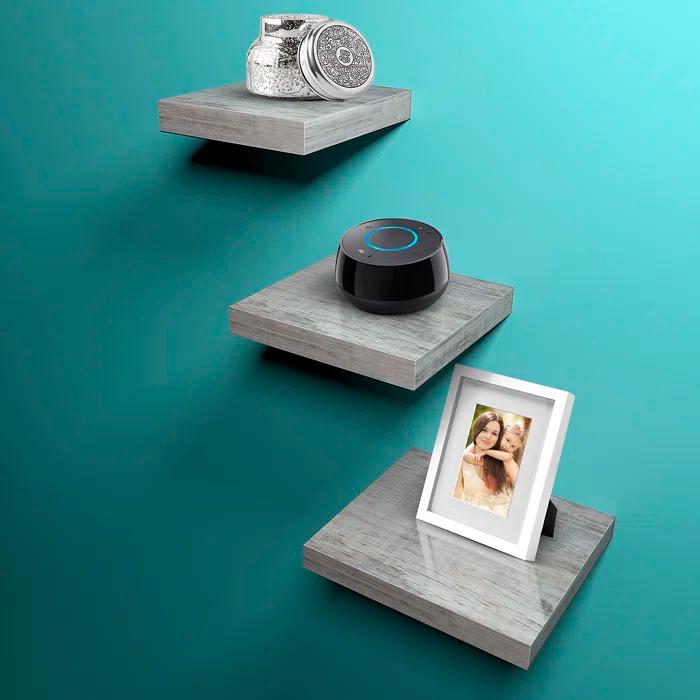 Sorbus Floating Square Shelves Mix Size Set of 3