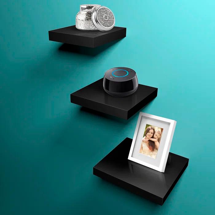 Sorbus Floating Square Shelves Mix Size Set of 3