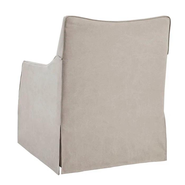 Martha Stewart London Farmhouse Skirted Swivel Chair with Lumbar Pillow