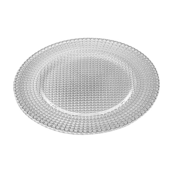 Majestic Gifts Inc. Set Of 6 Glass Silver Chargers