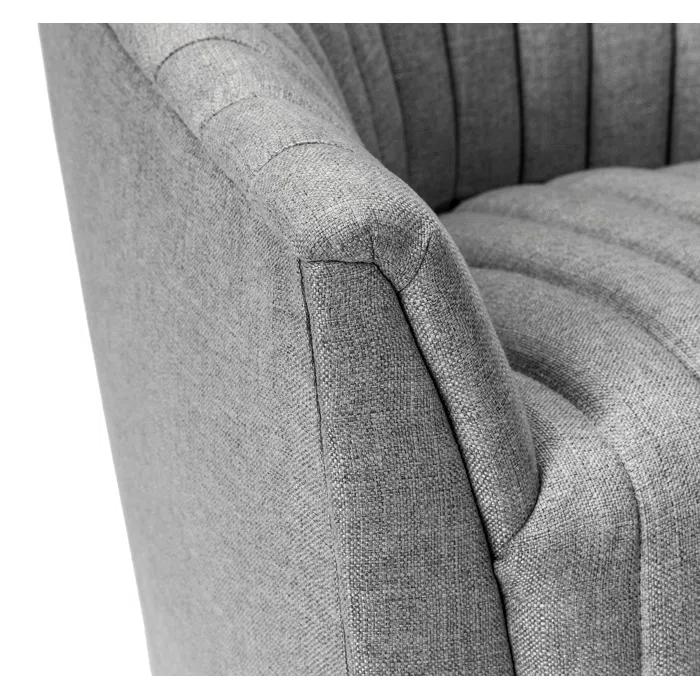 Channel Upholstered Swivel Barrel Chair