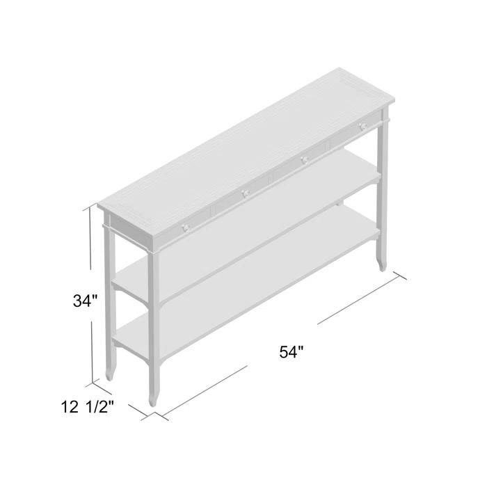 Brooksby French Provincial Cerejeira Mahogany Console Table with Storage