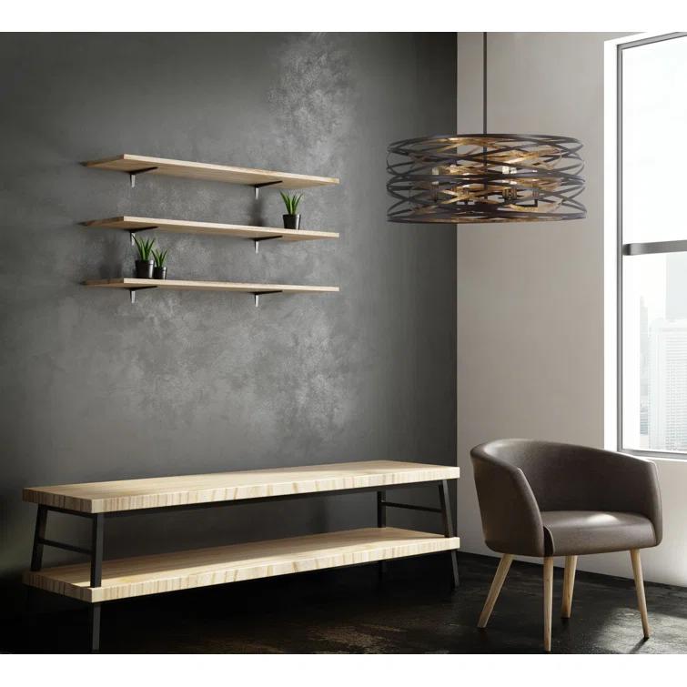 Minka Lavery Dark Bronze Mosaic Gold Chandelier 26" Wide Modern 6-Light Fixture for Dining Room House Foyer Kitchen Entryway Home