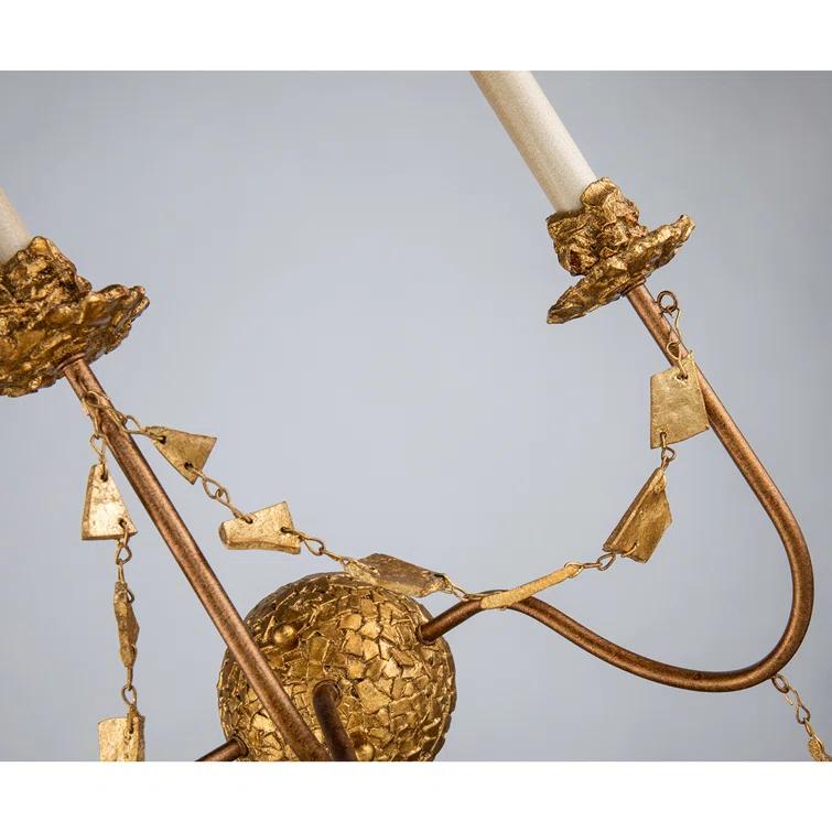 Lucas McKearn Mosaic 3-light Traditional Metal Wall Sconce in Gold Leaf