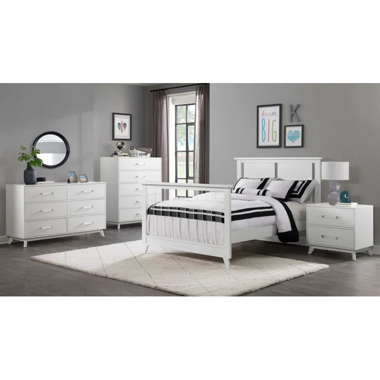 Holland 2 Drawer Nightstand, Acrylic Handles, Undermount Drawer Glides