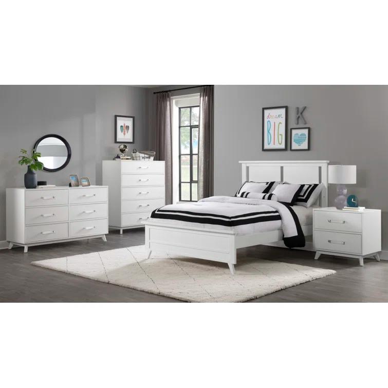 Holland 2 Drawer Nightstand, Acrylic Handles, Undermount Drawer Glides