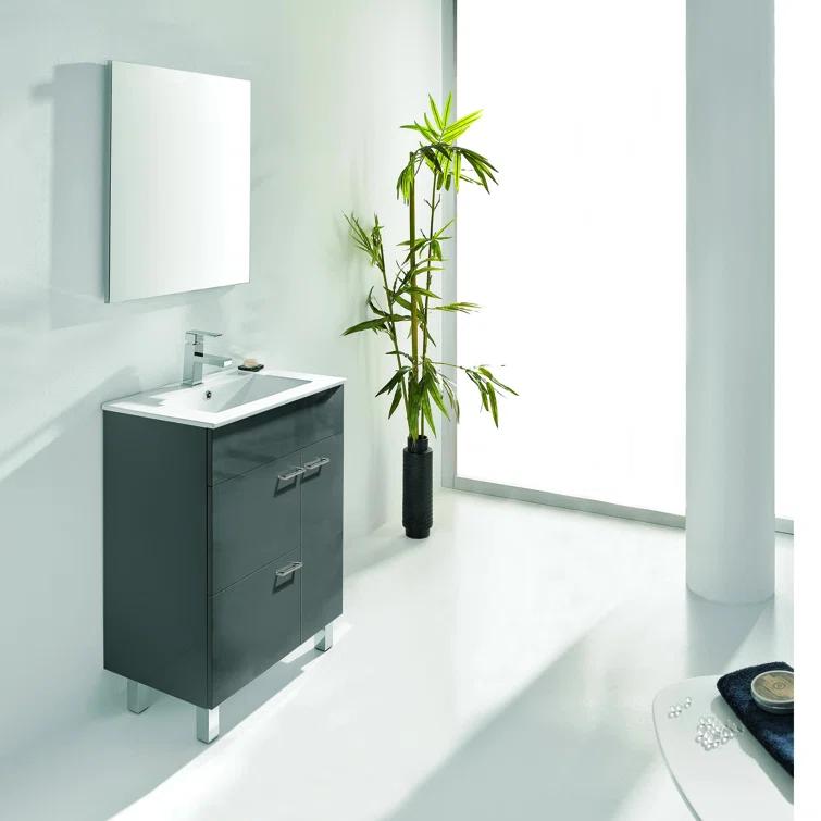WS Bath Collections Elegance 31.5'' Single Bathroom Vanity with Ceramic Top with Mirror